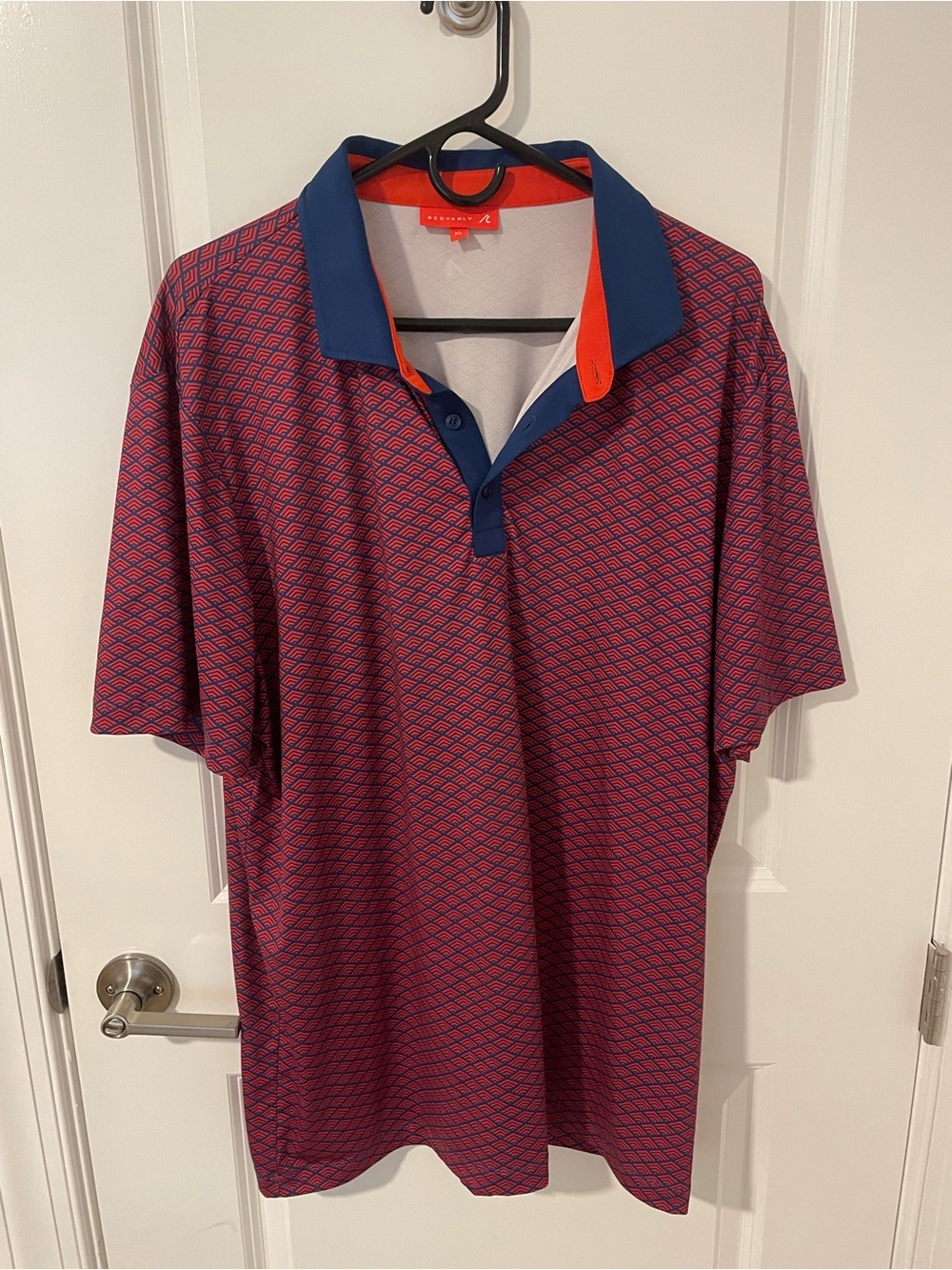 Men's Redvanly Red & Blue Performance Polo Shirt